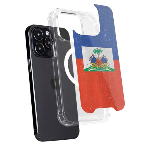 Haitian Flag Distressed iPhone 16 Pro MagSafe Case